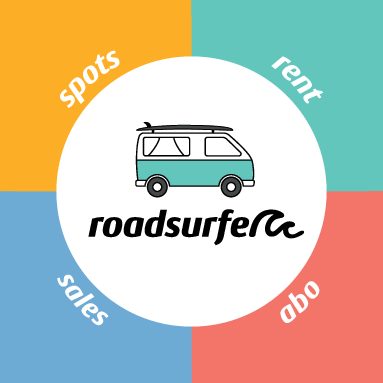 Aufkleber roadsurfer Logo - 4 Farben (Bogen à 8 Stück)