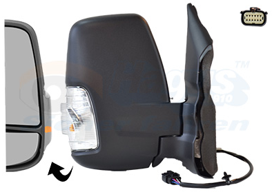 Mirror complete Ford Transit right