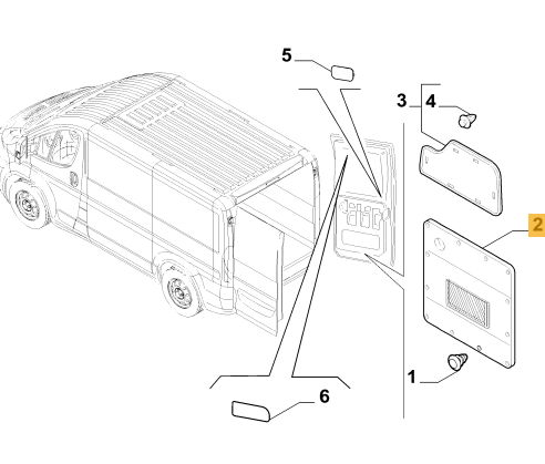 Roadhouse Rear panel door right  Fiat
