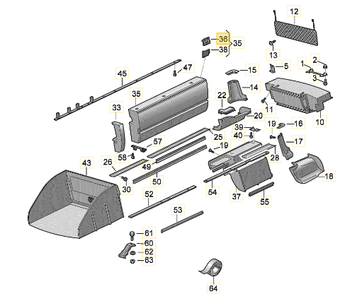 Family Finca VW Grand California  Closing mechanism cabinet top