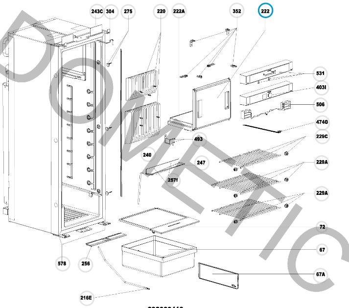 Dometic Kühlschrank RML 10.4 S Klappe Gefrierfach