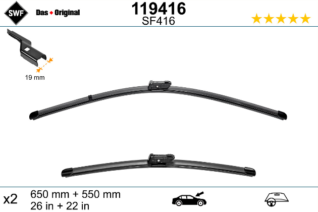 Roadhouse Camper Castle front wiper blades
