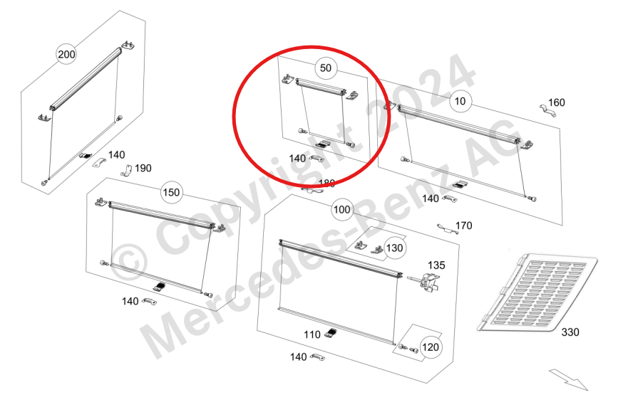 Marco Polo Travelhome roller blind rear left blackout