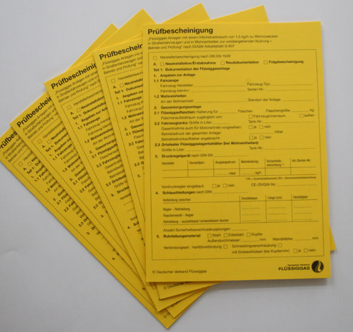Yellow gas test booklet