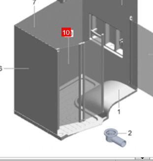 Van Villa Knaus Shower Door lower part left