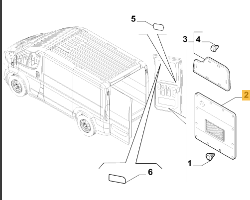 [50205] Roadhouse Rear panel door left  Fiat