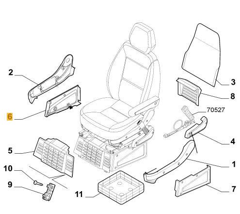 [50234] Roadhouse Side left seat trim Fiat 