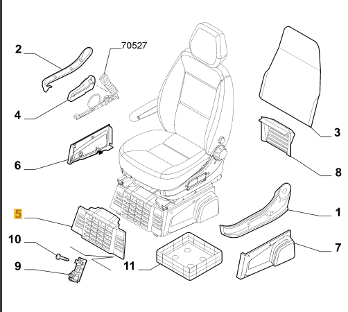 [50345] Roadhouse Front seat trim Fiat Ducato 7 