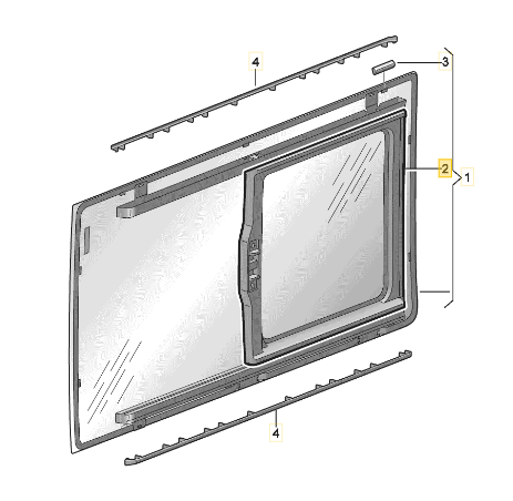 [59875] Window sliding door right VW Ocean Beach