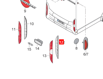[56987] Camper Castle Bürstner  Rahmen Frame Rear Light right