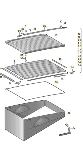 [51119]  Beach hostel VW Surfer Suite roof complete set