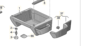 [56673] Vw outer panel seat left grey