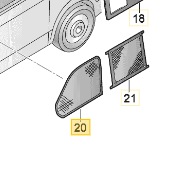 [56122] Surfer Suite/ Beach Hostel VW California darkening side window left