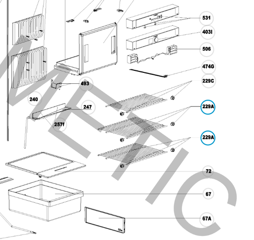 [51127] Dometic refrigerator RML 10.4 S Bottom/center shelf