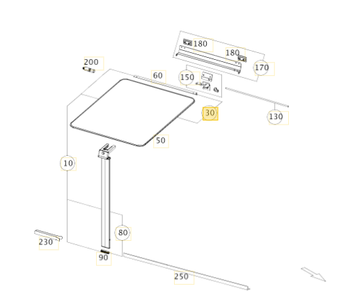 [58238] Travel Home Marco Polo indoor table complete with attachment