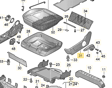 [58220] Surfer Suite/ Beach Hostel VW California trim left seat
