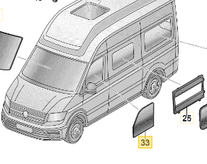 [51129] Family Finca VW Grand California darkening side window right