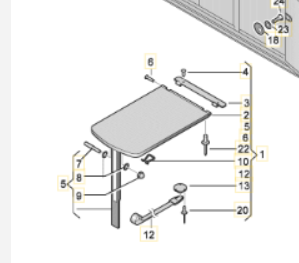 [58320] Surfer Suite/ Beach Hostel VW California table inside complete incl. mounting