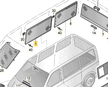 [56712] Surfer Suite/ Beach Hostel Vw California sun protection roller blind, darkening, sliding door