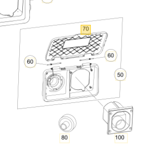 [54337-1] Marco Polo Travelhome Cover Flap Powerinlet Water inlet Kit to fix