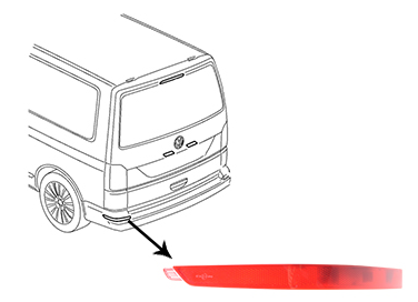 [55679] Beach Hostel Surfer Suite VW California Reflector rear bumper left