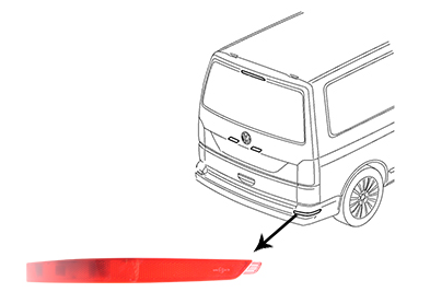 [55464] Beach Hostel Surfer Suite VW California Reflector rear bumper right