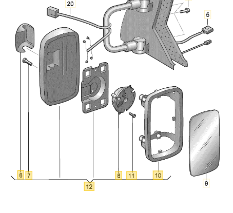 [56125] Van Villa Mirror Housing left