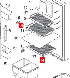 [56465] Gitter groß unten/mitte Kühlschrank T1090/T2090