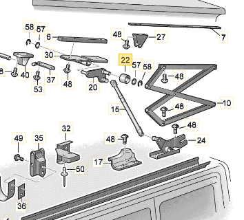 [546213] Surfer Suite/ Beach Hostel VW California Wheel Manual Pop up Roof kit