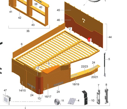 [5353322] Camper Castle Knaus Bed frame left