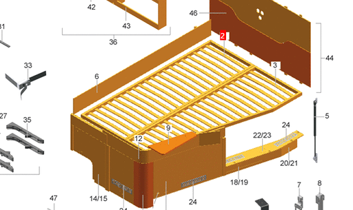 [54355] Camper Castle Knaus Bed frame right